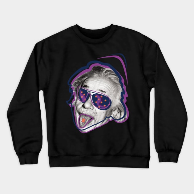 Albert Einstein • Am I or are the others crazy? v3 Crewneck Sweatshirt by Twisted By Art